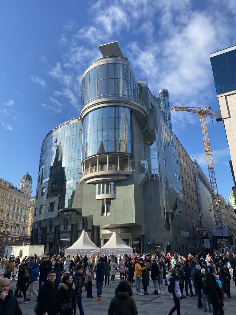 Front of the Haas Haus building at the Stephansplatz square