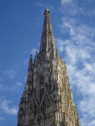 South Tower of St. Stephen`s Cathedral, viewed from the Stephansplatz square