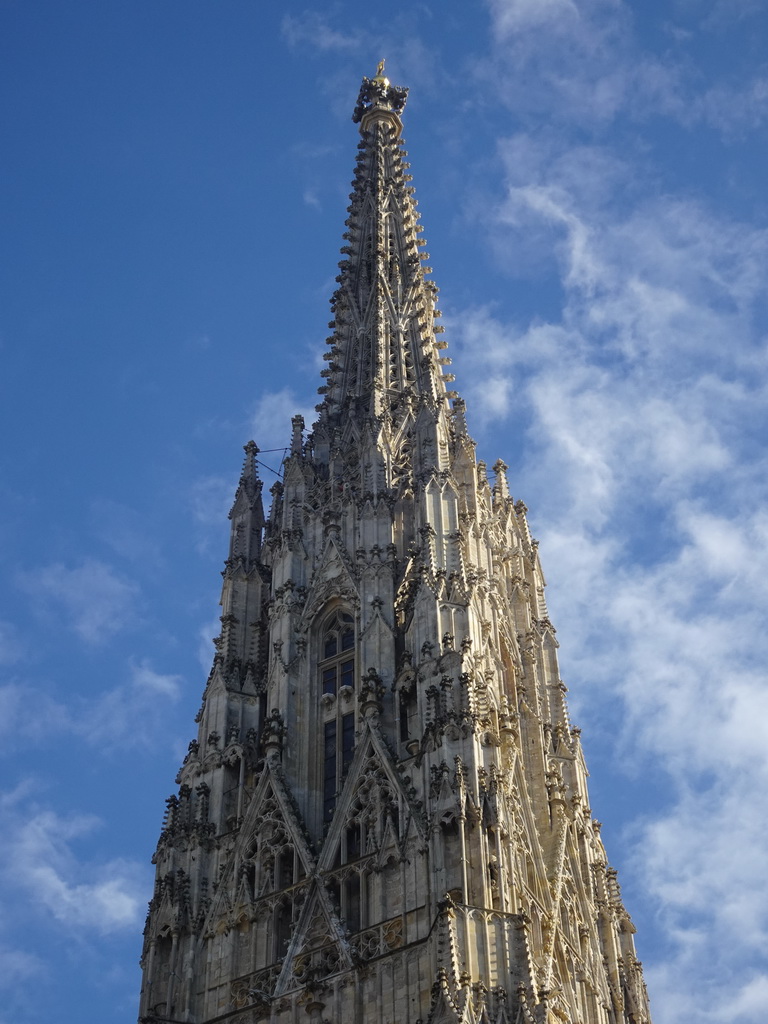 South Tower of St. Stephen`s Cathedral, viewed from the Stephansplatz square
