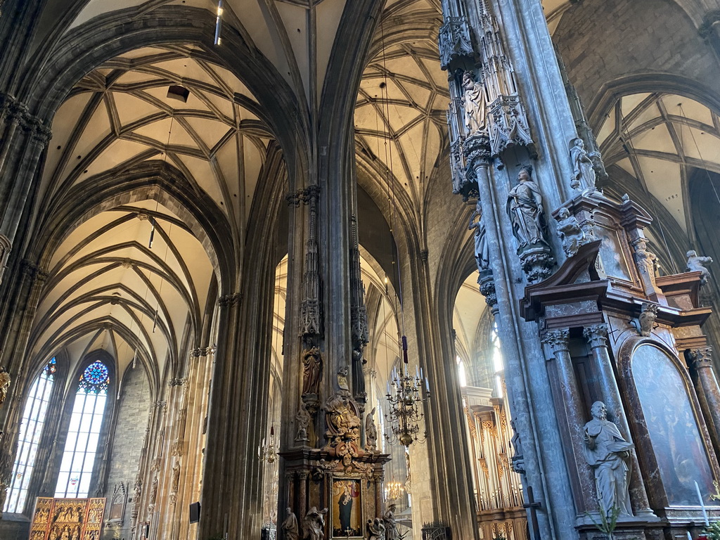 North aisle and nave of St. Stephen`s Cathedral