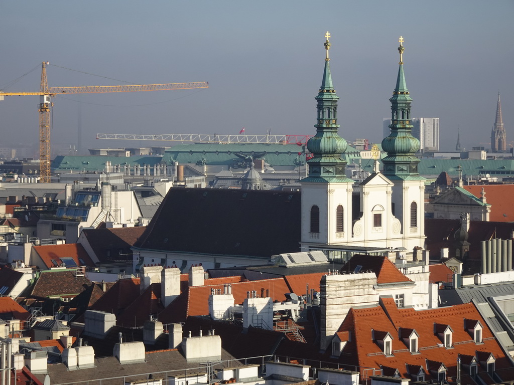 The Jesuit Church, viewed from the viewing platform at the North Tower of St. Stephen`s Cathedral