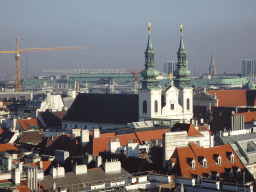 The Jesuit Church, viewed from the viewing platform at the North Tower of St. Stephen`s Cathedral