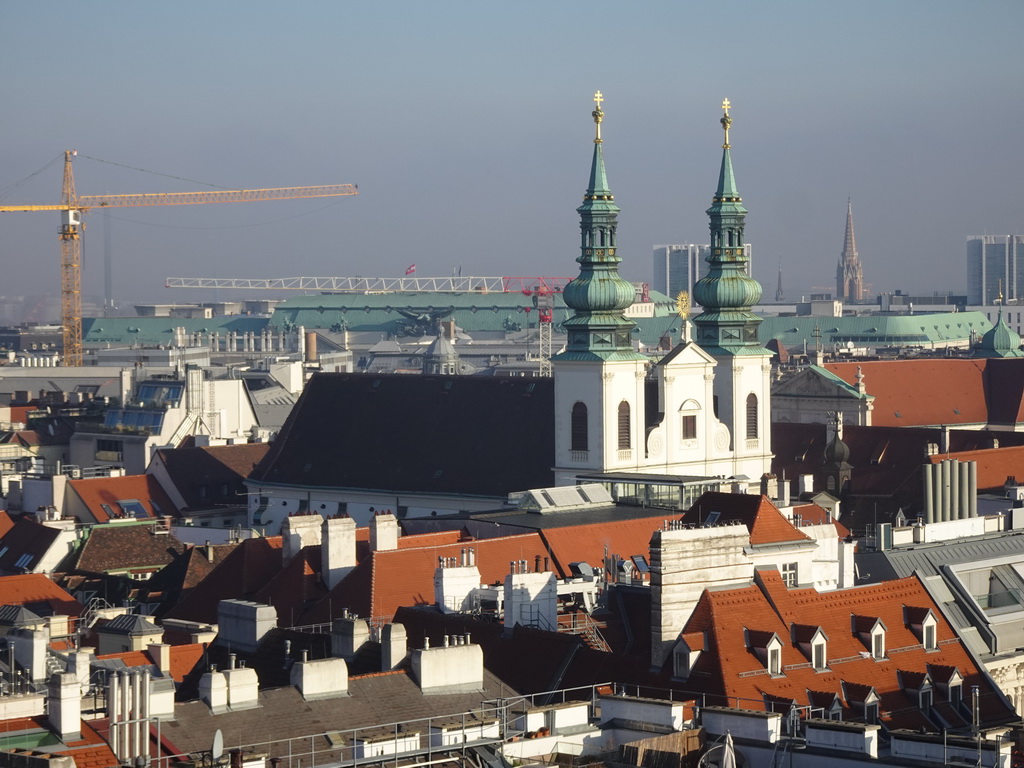 The Jesuit Church, viewed from the viewing platform at the North Tower of St. Stephen`s Cathedral