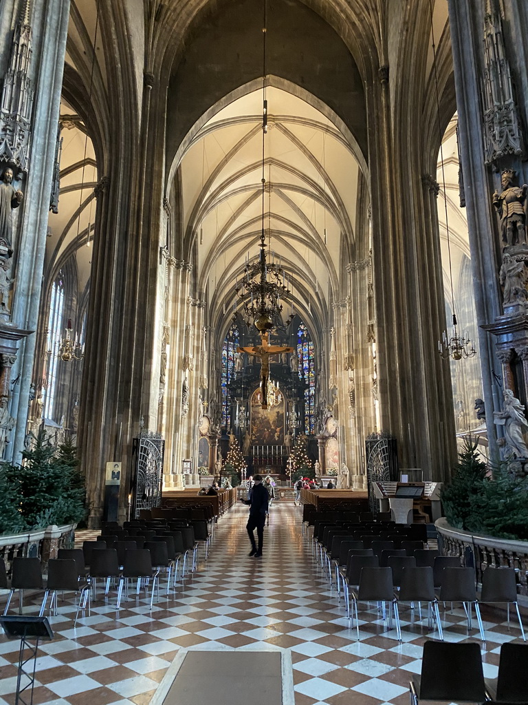 Nave, apse and altar of St. Stephen`s Cathedral