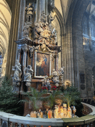 Altar with nativity scene at St. Stephen`s Cathedral