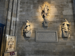 Statues at the south aisle of St. Stephen`s Cathedral