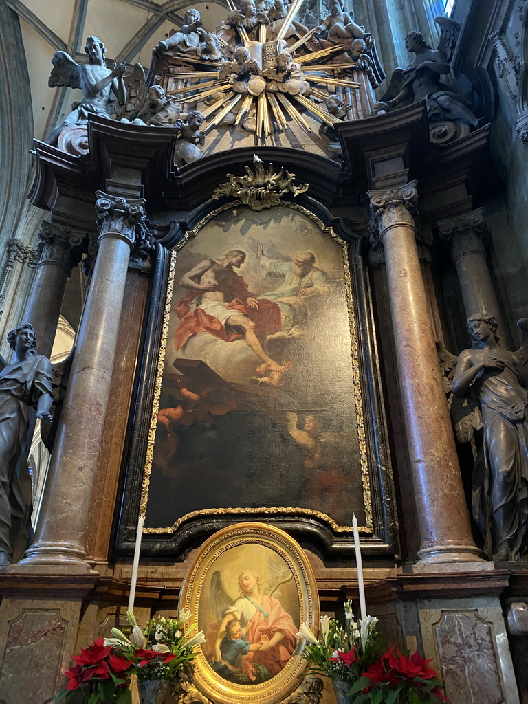 Altar inbetween the south aisle and the nave of St. Stephen`s Cathedral