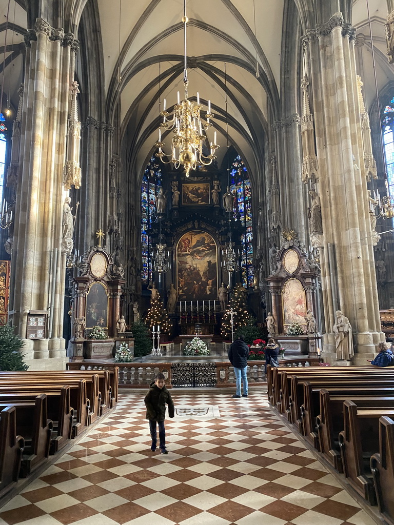 Max in front of the apse and altar of St. Stephen`s Cathedral