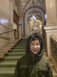 Max at the Grand Staircase of the Wiener Staatsoper building