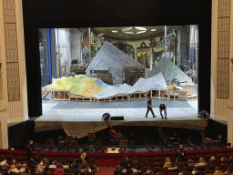 Stage of the Auditorium of the Wiener Staatsoper building, viewed from the Main Balcony