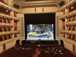 Interior of the Auditorium of the Wiener Staatsoper building, viewed from the Main Balcony