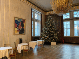 Painting and christmas tree at the Gustav Mahler Hall at the upper floor of the Wiener Staatsoper building