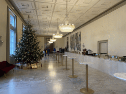 Christmas tree and mosaics at the Marble Hall at the upper floor of the Wiener Staatsoper building