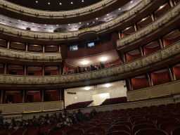 Main Balcony and Standing Balcony of the Auditorium of the Wiener Staatsoper building, viewed from the Parterre