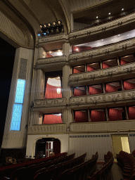Right side of the Auditorium of the Wiener Staatsoper building, viewed from the Parterre