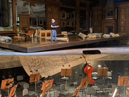 Stage and Orchestra Pit of the Auditorium of the Wiener Staatsoper building, viewed from the Parterre