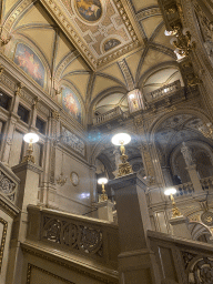 East side of the Grand Staircase of the Wiener Staatsoper building, viewed from the ground floor