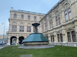 Opernbrunnen fountain at the southwest side of the Wiener Staatsoper building at the Operngasse street