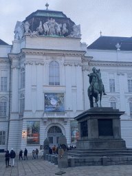 Equestrian statue of Emperor Joseph II in front of the Austrian National Library at the Josefsplatz square