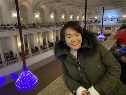 Miaomiao at the upper floor of the Spanish Riding School, just before the show