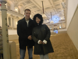 Tim and Miaomiao at the main grandstand of the Spanish Riding School, with a view on the interior