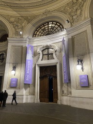 Entrance to the Sisi Museum at the inner square of the Hofburg palace, by night