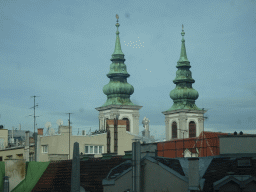 The Mariahilfer Kirche church, viewed from the staircase of the Haus des Meeres aquarium