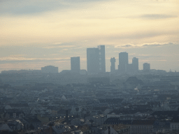 South side of the city and skyscrapers at the Wienerberg City neighbourhood, viewed from the rooftop terrace at the eleventh floor of the Haus des Meeres aquarium