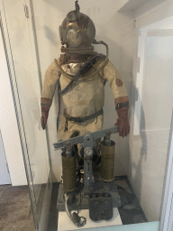 Statue of a deep-sea diver at the `The Sea and Us` exhibition at the sixth floor of the Haus des Meeres aquarium