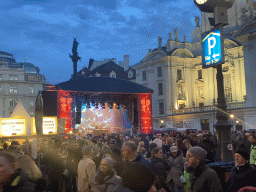 Silvesterpfad stage at the Am Hof square, at sunset