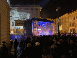 Silvesterpfad stage at the Freyung square, by night