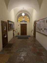 Interior of the lobby at the ground floor of the Benediktushaus im Schottenstift hotel