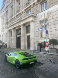 Lamborghini Huracán in front of the Park Hyatt Vienna hotel at the Am Hof square