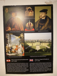 Information on Vienna as Imperial Residence 1477-1918 at the lobby of the Time Travel Vienna museum