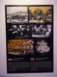 Information on the Viennese Coffeehouse 1685 until today at the lobby of the Time Travel Vienna museum
