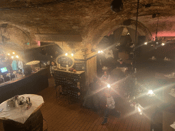 Interior of the Melker Stiftskeller restaurant, viewed from the staircase