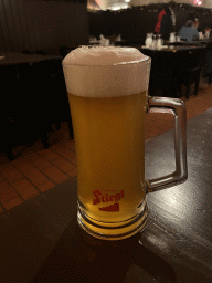 Stiegl beer at the Melker Stiftskeller restaurant