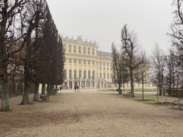South side of the Schönbrunn Palace, viewed from the Tiergartenallee road at the Schönbrunn Park