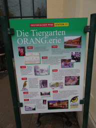 Information on the history of the ORANG.erie building at the Schönbrunn Zoo