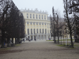 South side of the Schönbrunn Palace, viewed from the Tiergartenallee road at the Schönbrunn Park