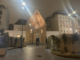 Front of the Capuchin Church with the Imperial Crypt at the Neuer Markt square, by night