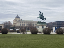 Heldenplatz square with the equestrian statue of Erzherzog Karl and the Naturhistorisches Museum Wien