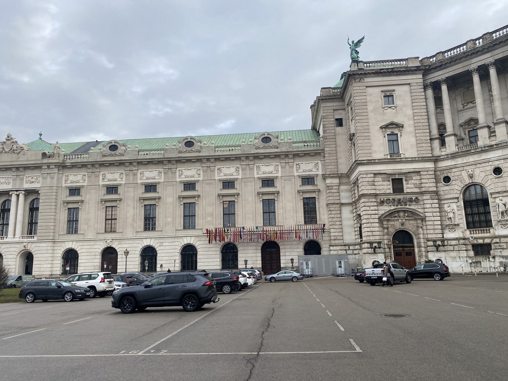 Northeast part of the Neue Burg wing of the Hofburg palace at the Heldenplatz square