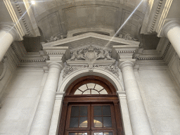 Facade of the entrance gate to the Neue Burg wing of the Hofburg palace at the Heldenplatz square