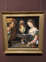 Painting `Salome with the Head of John the Baptist` by Andrea Solario at Room 6 of the Picture Gallery at the first floor of the Kunsthistorisches Museum Wien