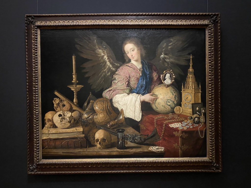 Painting `Allegory of Vanitas` by Antonio de Pereda y Salgado at Room 10 of the Picture Gallery at the first floor of the Kunsthistorisches Museum Wien