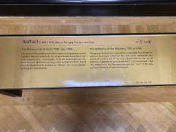 Explanation on the painting `The Madonna of the Meadow` by Raffaello Santi at Gallery III of the Picture Gallery at the first floor of the Kunsthistorisches Museum Wien