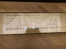 Explanation on the painting `Infanta Margarita Teresa in a Blue Dress` by Diego Rodríguez de Silva y Velázquez at Room 10 of the Picture Gallery at the first floor of the Kunsthistorisches Museum Wien