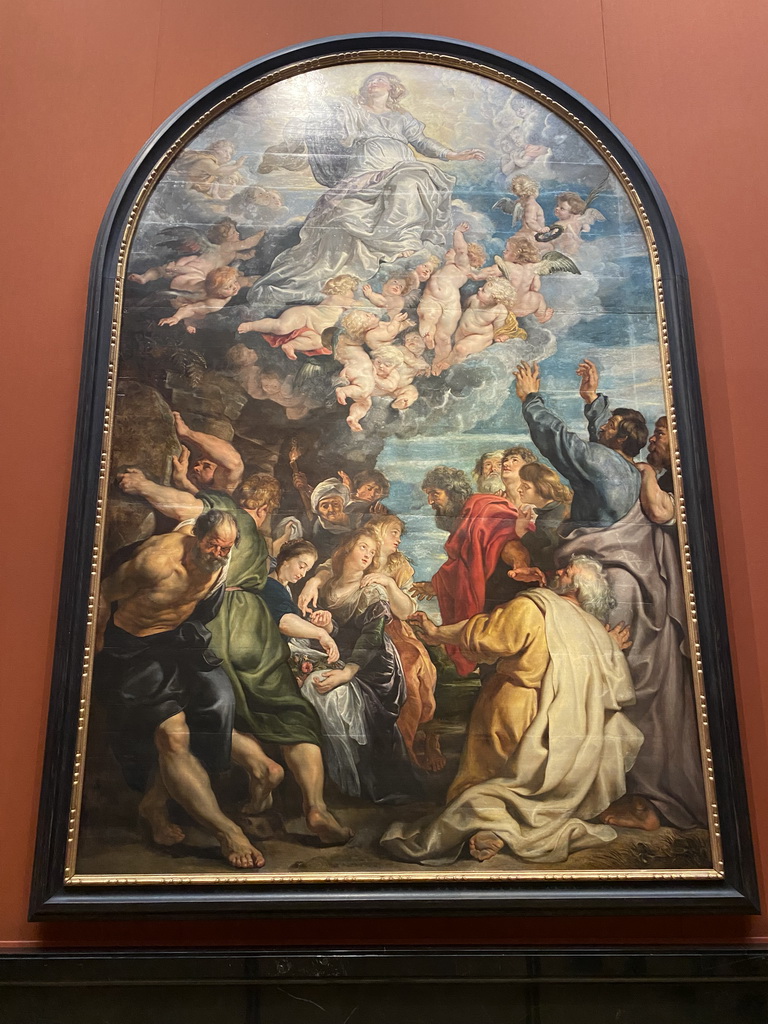 Painting `Ascension of Mary` by Peter Paul Rubens at Gallery XIV of the Picture Gallery at the first floor of the Kunsthistorisches Museum Wien