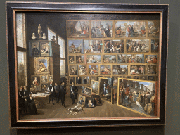 Painting `Archduke Leopold Wilhelm in His Gallery at Brussels` by David Teniers de Jonge at Room 21 of the Picture Gallery at the first floor of the Kunsthistorisches Museum Wien